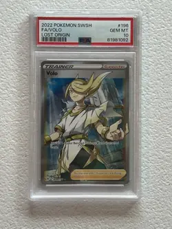The Pokemon Company Pokemon TCG Volo Full Art 196/196 Lost Origin Holo EN PSA 10 - Image 1