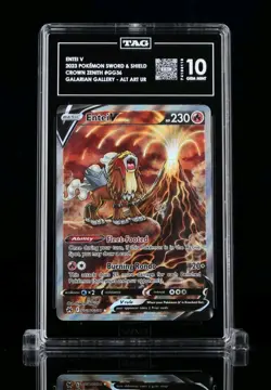 Pokemon TCG Entei V GG36/GG70 Crown Zenith Galarian Gallery UR Holo ENG TAG 10 - Image 1