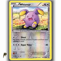Pokemon Black & White Plasma Storm Whismur 105/135 Reverse Holo Common Card LP - Image 1