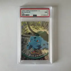 2000 TOPPS CHROME POKEMON T.V. #1 BULBASAUR PSA 9 - Image 1