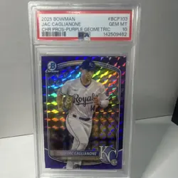 Topps 2025 Bowman Chrome Prospects Jac Caglianone RC BCP-103 PSA 10 /250 - Image 1