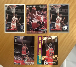 Michael Jordan 5-card lot — 1995-96 Collector's Choice Series One + 1 Skybox USA - Image 1