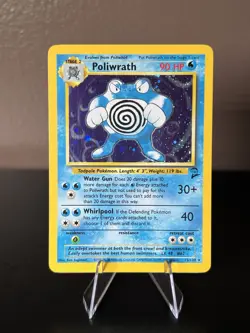 Pokemon Poliwrath 15/130 Holo Rare Base Set 2 WOTC 2000 Vintage Card LP - Image 3