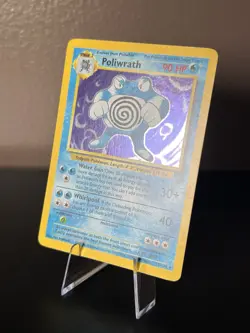 Pokemon Poliwrath 15/130 Holo Rare Base Set 2 WOTC 2000 Vintage Card LP - Image 4