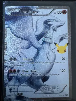Pokemon TCG Reshiram 113/114 Black & White Holo Rare 130 HP English 2011 - Image 1