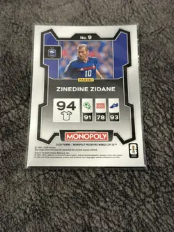 Panini Prizm Monopoly Zinedine Zidane Base Card 2026 World Cup - Image 2