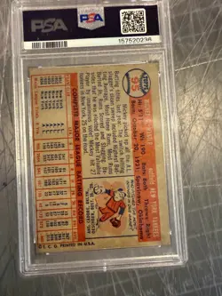 1957 TOPPS #95 MICKEY MANTLE NEW YORK YANKEES BASEBALL CARD Psa 3 VG 236 - Image 2