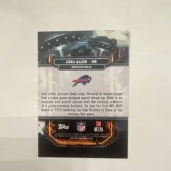 Josh Allen 2025 Topps Chrome extraterrestrial, ET-7 Buffalo Bills Football Card - Image 2