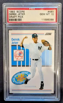1993 SCORE #489 DEREK JETER RC ROOKIE DRAFT PICK PSA 10 - Image 1