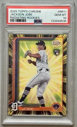 2025 Topps Chrome - Jackson Jobe #RR-11 Radiating Rookies (RC) PSA 10 - Image 1