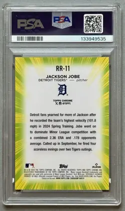 2025 Topps Chrome - Jackson Jobe #RR-11 Radiating Rookies (RC) PSA 10 - Image 2