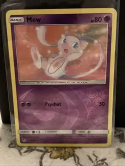 Mew 32/68 Reverse Holo Rare 2019 Pokemon Hidden Fates NM/M MINT - Image 1