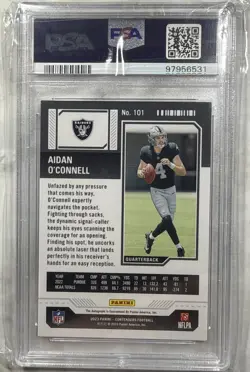 2023 Panini Contenders - Rookie Ticket RPS Aidan O'Connell #101 (AU, RC) PSA 9 - Image 2