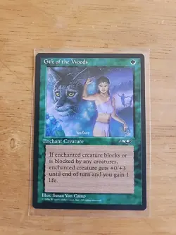 Gift of the Woods - Alliances - MTG Magic - Common - Green Enchant Creature - Image 1
