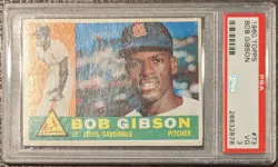 Bob Gibson 1960 Topps Card #73 PSA 3 VG St. Louis Cardinals 2nd Year Card - Image 2