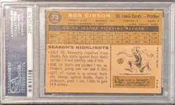 Bob Gibson 1960 Topps Card #73 PSA 3 VG St. Louis Cardinals 2nd Year Card - Image 3