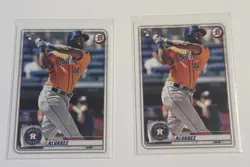 2020 Bowman Yordan Alvarez 2x Rookie Card RC Lot #25 - Houston Astros - Image 1