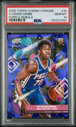 2025 Topps Chrome Cosmic VJ EDGECOMBE Purple Nebula ROOKIE /150! PSA 10 - POP 1! - Image 1