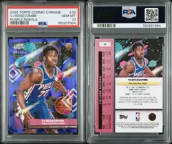 2025 Topps Chrome Cosmic VJ EDGECOMBE Purple Nebula ROOKIE /150! PSA 10 - POP 1! - Image 3