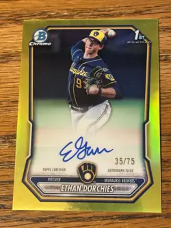 Bowman 2026 Chrome 1st Ethan Dorchies Yellow Auto 35/75 CPA-EDO - Image 1