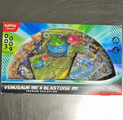 Pokemon TCG Venusaur ex & Blastoise ex Premium Collection Box 3 Cards Booster - Image 1
