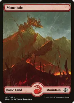 Lot of 20x FOIL Mountain #285 - BRO Brothers' War - MTG Magic FULL ART Land - Image 1