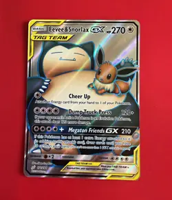 Pokemon Eevee & Snorlax GX 171/181 Team Up Ultra Rare TAG TEAM Holo 270HP - Image 1