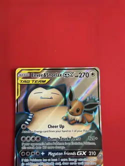 Pokemon Eevee & Snorlax GX 171/181 Team Up Ultra Rare TAG TEAM Holo 270HP - Image 2