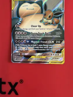 Pokemon Eevee & Snorlax GX 171/181 Team Up Ultra Rare TAG TEAM Holo 270HP - Image 3