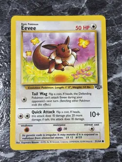 Pokemon TCG Eevee Jungle 51/64 Regular Unlimited Common Near Mint WOTC - Image 3