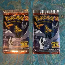 Pokemon Prisma Metal Evolutions Sticker Album Collection Pack Sealed Vintage x2 - Image 1