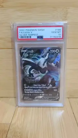 2022 POKEMON SWORD & SHIELD SILVER TEMPEST 186/195 LUGIA V ALT ART PSA 10 - Image 1