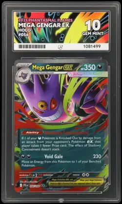 Pokemon TCG Mega Gengar ex Holo 056/094 Phantasmal Flames Ace 10 Gem Mint - Image 3