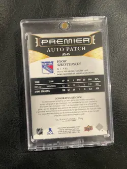 2022-23 Upper Deck Premier Hockey IGOR SHESTERKIN Patch Auto #d 15/15 - Image 2