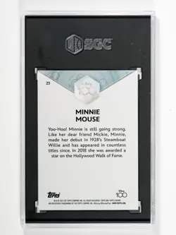 2023 Topps Chrome Disney 100 MINNIE MOUSE #23 SGC MINT+ 9.5 - Image 2