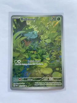 Pokemon TCG Bulbasaur Illustration Rare Holo Card 166/165 Scarlet and Violet 151 - Image 1