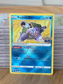 Radiant Blastoise Holo Radiant Rare Pokemon GO 018/078 NM - Image 1