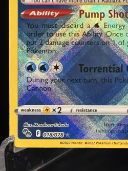 Pokemon TCG • Radiant Blastoise Radiant Rare 018/078 • Pokemon GO • NM - Image 4