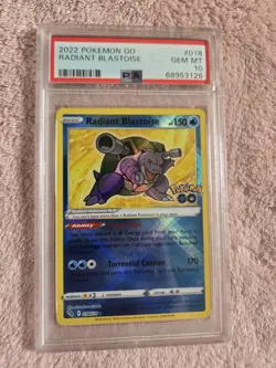 Pokemon Go Radiant Blastoise PSA 10 Gem Mint 018/078 - Image 1