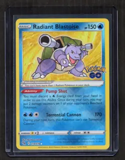 Radiant Blastoise 018/078 Radiant Rare - Pokemon GO - Pokemon TCG - Image 1