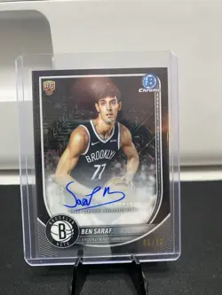 2025-26 Bowman Chrome Ben Saraf Auto Black Geometric 5/10 #BCA-BA RC Nets - Image 1