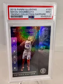 Sekou Doumbouya 2019 Illusions Trophy Collection SAPPHIRE Rookie RC PSA 9 MINT - Image 1