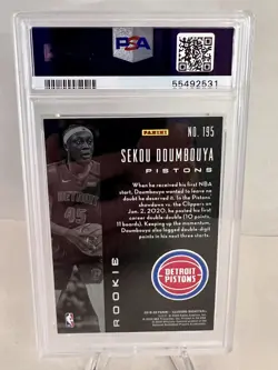 Sekou Doumbouya 2019 Illusions Trophy Collection SAPPHIRE Rookie RC PSA 9 MINT - Image 2