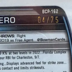 2023 Bowman Chrome Junior Caminero Yellow Mojo /75 PSA 10 #BCP-162 - Image 3