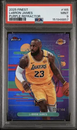 Lebron James Purple Refractor /200 PSA 9 Pop 1 No ↑ -2025 Topps Finest LA Lakers - Image 1