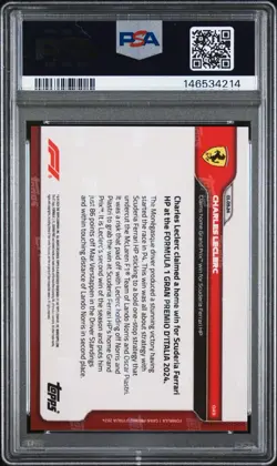 2024 TOPPS NOW FORMULA 1 #49 CHARLES LECLERC Signed Card PSA/DNA 10 AUTO F1 - Image 2