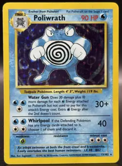 Pokemon TCG - Poliwrath #013/102 - Base Set Holo - HP - Image 1
