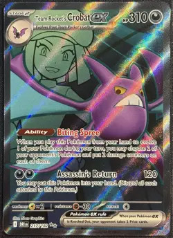 Team Rocket's Crobat EX 217/182 - Destined Rivals Ultra Rare Pokemon TCG - NM - Image 1