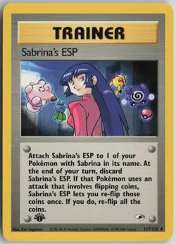 Sabrina's ESP 117/132 Uncommon Gym Heroes Pokemon 1st Edition Near Mint - Image 1