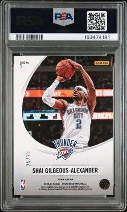 2024-25 Panini Prizm Deca Shai Gilgeous-Alexander Downtown Bound Mojo /25 PSA 8 - Image 2